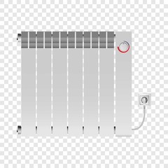 Interior heater mockup. Realistic illustration of interior heater vector mockup for on transparent background