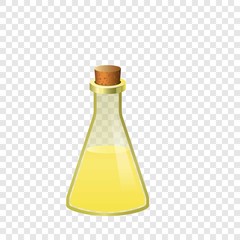 Yellow flask icon. Cartoon of yellow flask vector icon for on transparent background