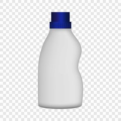 Plastic bottle cleaner mockup. Realistic illustration of plastic bottle cleaner vector mockup for on transparent background