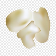 Tasty popcorn mockup. Realistic illustration of tasty popcorn vector mockup for on transparent background