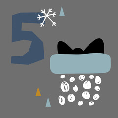 vector illustration of advent calendar page in scandinavian style for kids room
