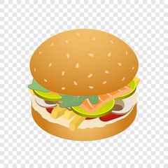 King of burger icon. Isometric of king of burger vector icon for on transparent background