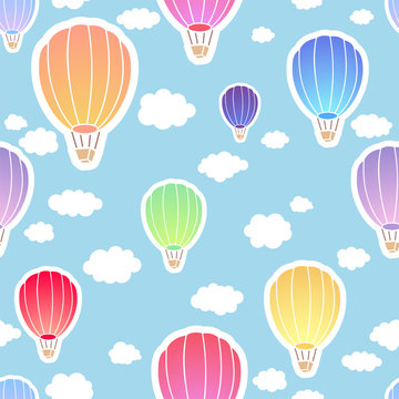 Air balloon seamless pattern