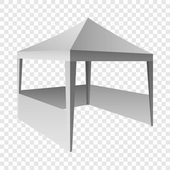 Folding tent mockup. Realistic illustration of folding tent vector mockup for on transparent background