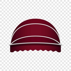 Red dome awning mockup. Realistic illustration of red dome awning vector mockup for on transparent background