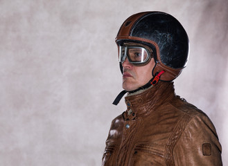Obraz premium portrait of a vintage biker