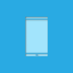 Smartphone paper cut out icon