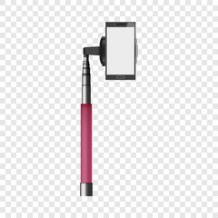 Pink monopod mockup. Realistic illustration of pink monopod vector mockup for on transparent background