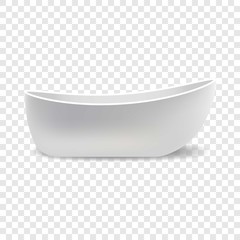 White bathtub mockup. Realistic illustration of white bathtub vector mockup for on transparent background