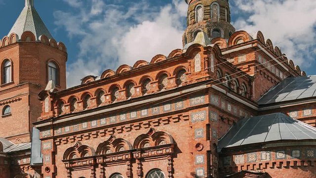 Pirevichi Village, Zhlobin District Of Gomel Region Of Belarus. All Saints Church Is Old Cultural And Architectural Monument. Time Lapse, Timelapse