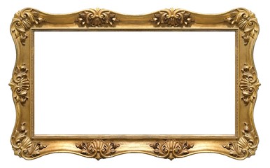 Golden frame for paintings, mirrors or photo