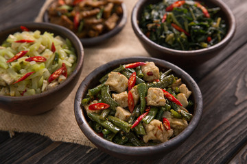 traditional indonesian dishes sayur kacang panjang