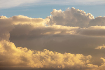 Colorful dramatic sky with cloud at sunset