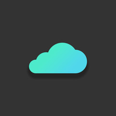 cloud icon. Colorful logo concept with soft shadow on dark backg
