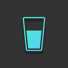 glass of water icon. Colorful logo concept with soft shadow on d