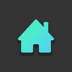 Fototapeta na wymiar house icon. Colorful logo concept with soft shadow on dark backg