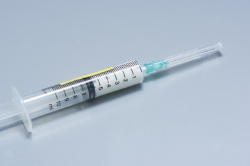 Anesthetic drug in plastic syringe