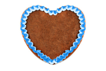 Oktoberfest Gingerbread heart with german words greetings from Oktoberfest on white with copy space...