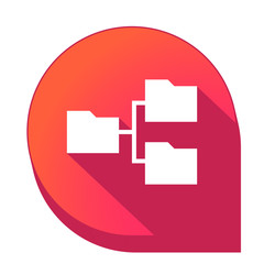 Fototapeta premium ikona z długim cieniem na tle strzałki pinezki