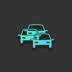 traffic jam icon. Colorful logo concept with soft shadow on dark