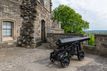 Obraz premium Medieval cannon at fortifications of Stirling Castle, Scotland