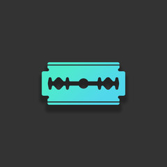 blade. simple silhouette. Colorful logo concept with soft shadow
