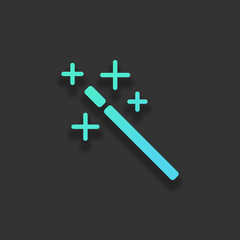magic wand. simple silhouette. Colorful logo concept with soft s