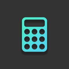 simple calculator icon. Colorful logo concept with soft shadow o