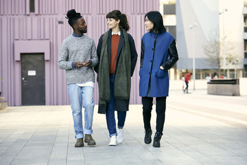 Friends walking together