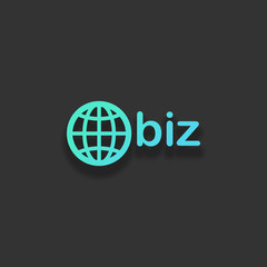 domain for business, globe and biz. Colorful logo concept with s