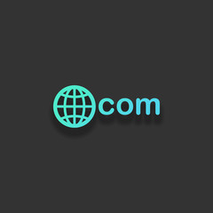 one of main domains, globe and com. Colorful logo concept with s