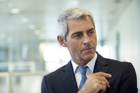 Close-up of businessman looking away