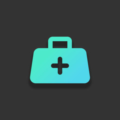 Fototapeta premium first-aid kit, simple icon. Colorful logo concept with soft shad