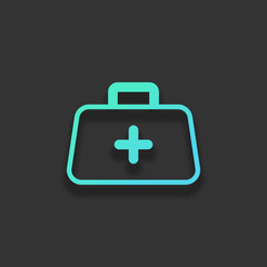 first-aid kit, outline symbol. Colorful logo concept with soft s