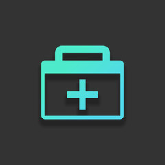 Obraz premium first-aid kit, simple icon. Colorful logo concept with soft shad
