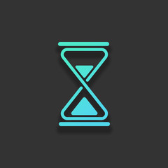 hourglass, simple icon. Colorful logo concept with soft shadow o