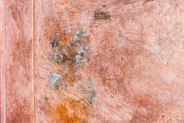 Scratched dirty dusty copper plate texture, old metal background