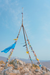 Triangulation sign on top of a mountain