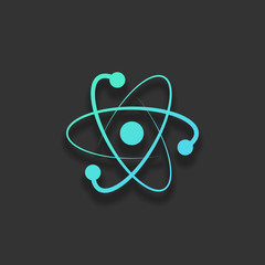 scientific atom symbol, logo, simple icon. Colorful logo concept