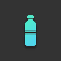 bottle of water, simple icon. Colorful logo concept with soft sh