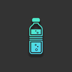 bottle of water with bubbles. simple single icon. Colorful logo