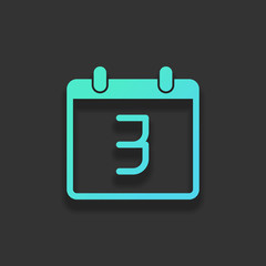calendar with 3 day, simple icon. Colorful logo concept with sof