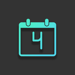 calendar with 4 day, simple icon. Colorful logo concept with sof