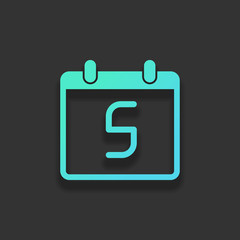 calendar with 5 day, simple icon. Colorful logo concept with sof