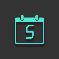 calendar with 5 day, simple icon. Colorful logo concept with sof