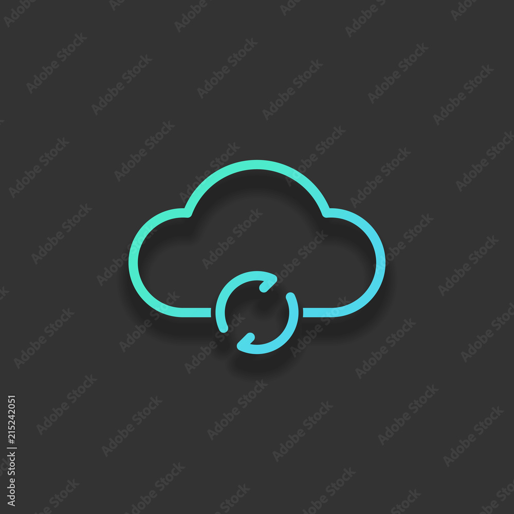Poster outline update simple cloud icon. linear symbol with thin outlin