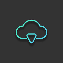 outline cloud download simple icon. linear symbol with thin outl