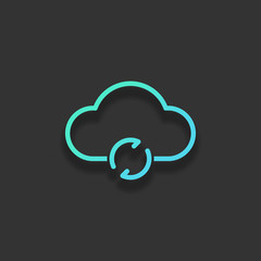 outline update simple cloud icon. linear symbol with thin outlin
