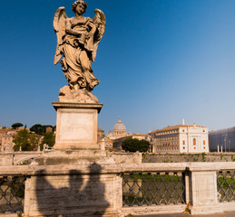 Fototapeta na wymiar angel bridge by castel sant angelo Rome