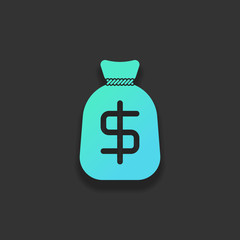 Money bag with dollar. Full moneybag icon. Colorful logo concept
